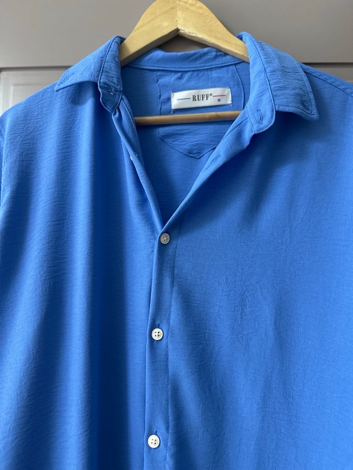 Mavi erkek Gömlek - Görsel 2