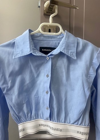 Sagaza Mavi Keten Mini Gömlek - Görsel 2