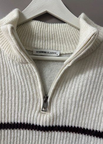 Erkek Yüksek Yaka Çizgili Triko Kazak - Görsel 4