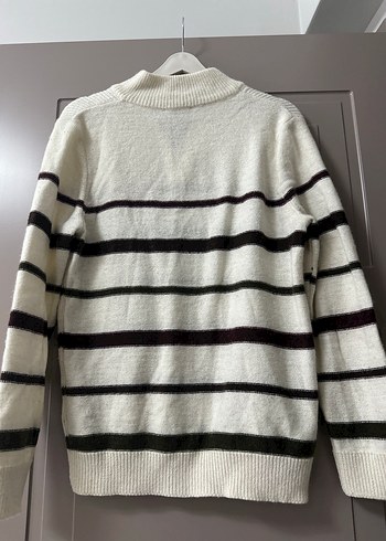 Erkek Yüksek Yaka Çizgili Triko Kazak - Görsel 3