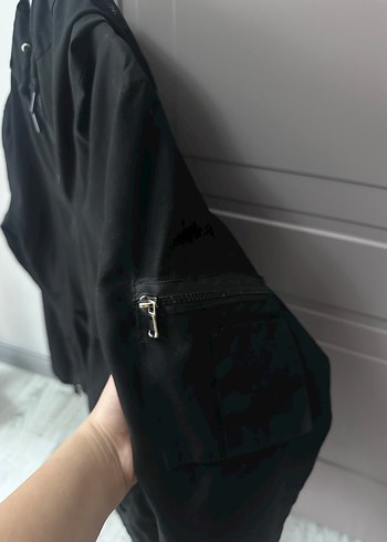 Siyah Kapüşonlu Fermuarlı erkek Ceket - Görsel 3