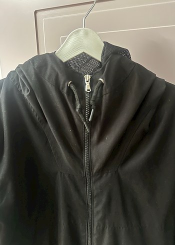 Siyah Kapüşonlu Fermuarlı erkek Ceket - Görsel 2