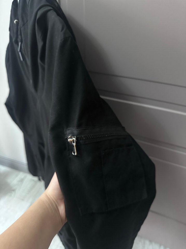 Siyah Kapüşonlu Fermuarlı erkek Ceket - Görsel 3