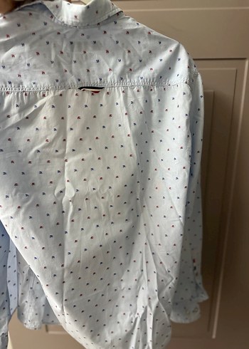 Mavi Pamuklu Baskılı Erkek Gömlek - Görsel 5