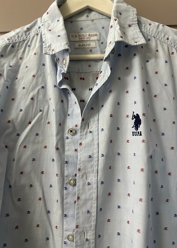 Mavi Pamuklu Baskılı Erkek Gömlek - Görsel 2