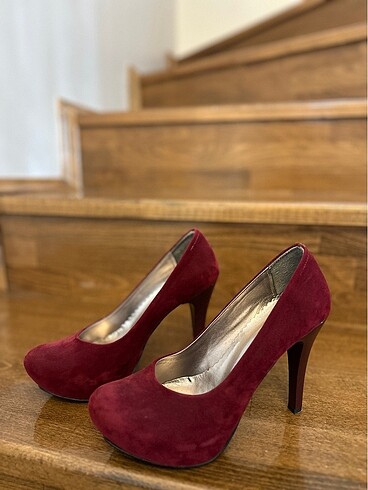 37 Beden Bordo kadın platform topuklu ayakkabı