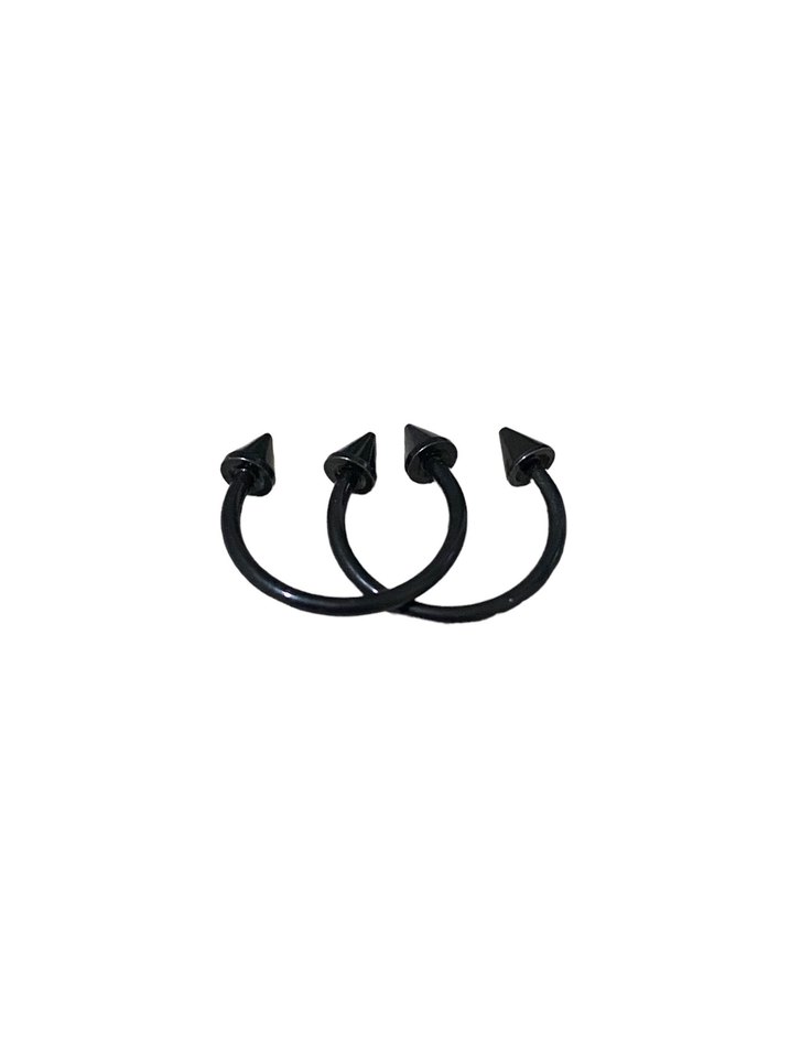 Siyah Mini Rock Punk Kemerli Küpe - Görsel 4