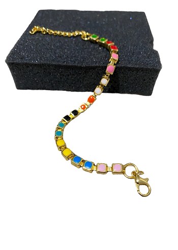 Renkli Zincir Detaylı Kadın Bileklik - Görsel 3