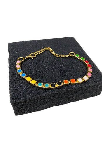 Renkli Zincir Detaylı Kadın Bileklik - Görsel 5