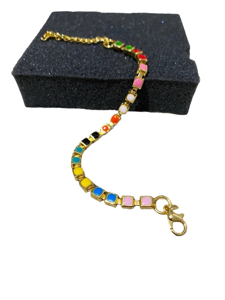 Renkli Zincir Detaylı Kadın Bileklik - Görsel 3
