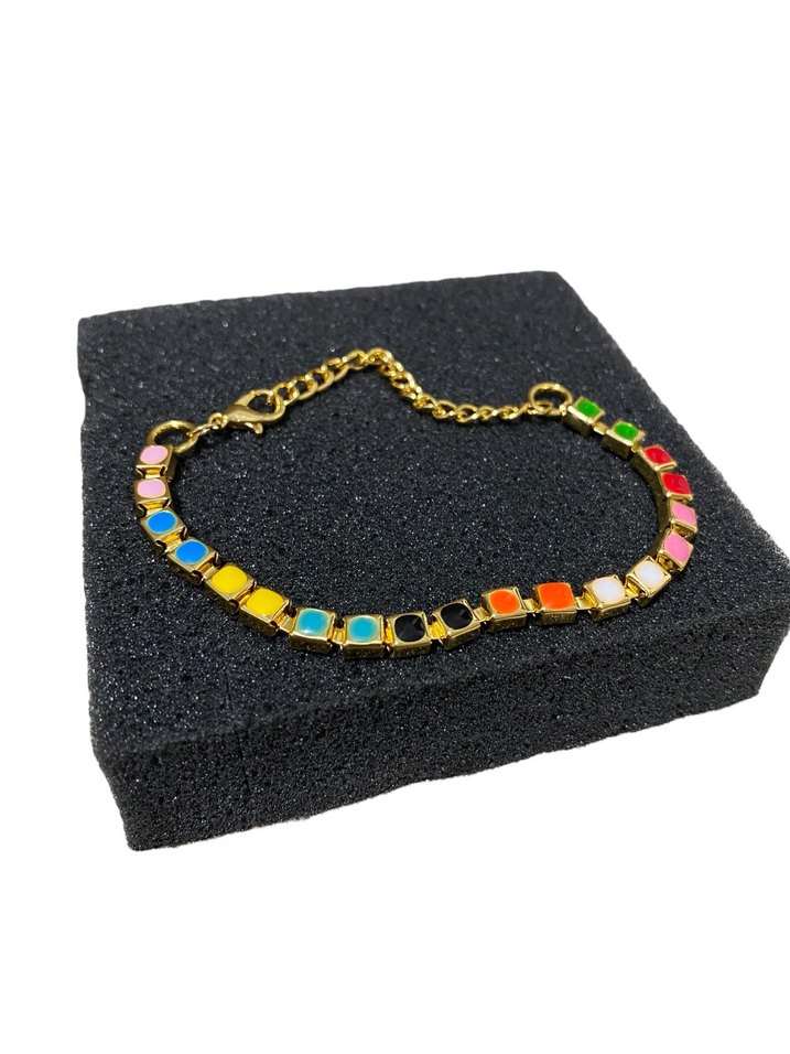Renkli Zincir Detaylı Kadın Bileklik - Görsel 5