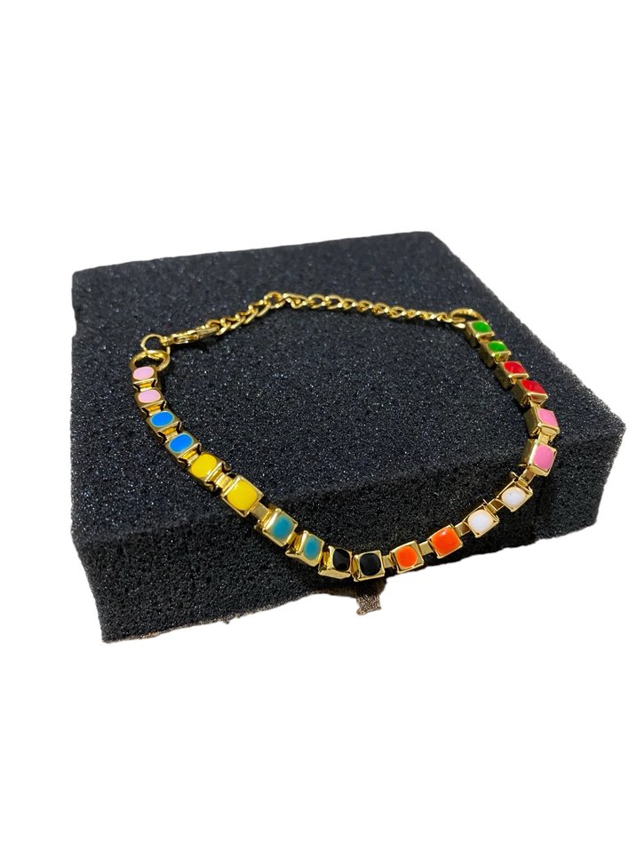 Renkli Zincir Detaylı Kadın Bileklik - Görsel 4