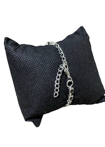 Zincir Detaylı Siyah Minimalist Kadın Bileklik - Görsel 3