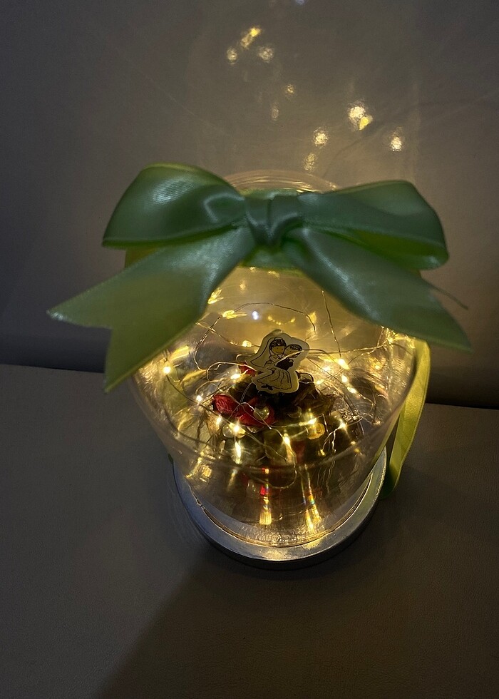 Led Işıklı Cam Fanus-Dekoratif Mika Cam Fanus - Görsel 3