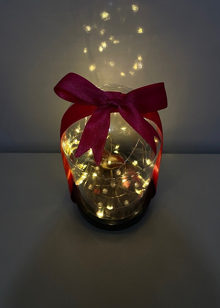 Led Işıklı Cam Fanus-Dekoratif Mika Cam Fanus - Görsel 3