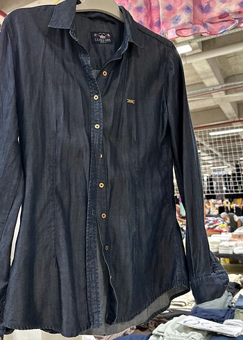 36 Beden U.S. Polo Assn. Gri Denim Erkek Gömlek