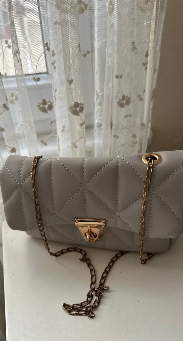 Zincir Detaylı Kadın El Zinciri canta gri sıfır ürün - Görsel 2