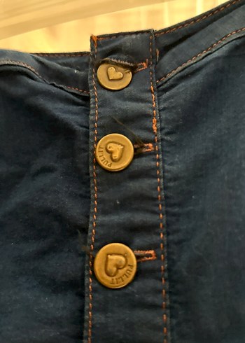 Düğmeli Mavi mini strablez elbıse s beden - Görsel 2