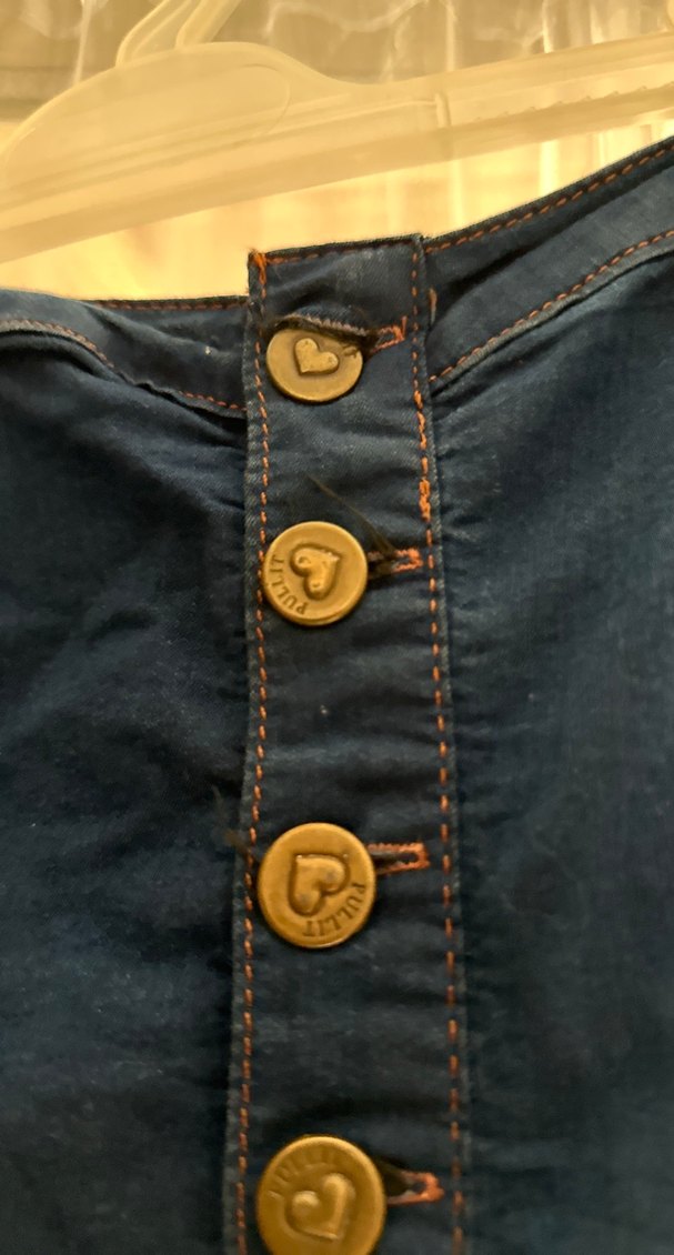 Düğmeli Mavi mini strablez elbıse s beden - Görsel 2