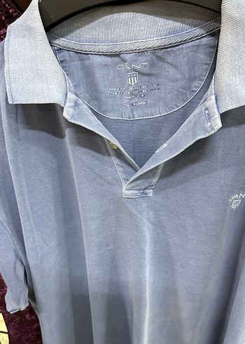 GANT Gri Denim Kısa Kollu Polo Tişört - Görsel 3