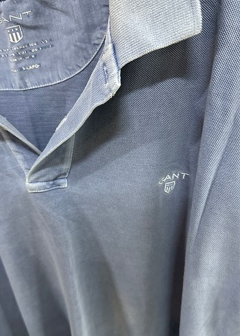 GANT Gri Denim Kısa Kollu Polo Tişört - Görsel 2