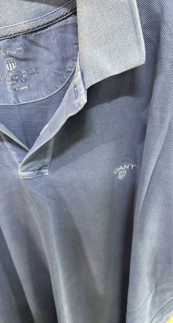 GANT Gri Denim Kısa Kollu Polo Tişört - Görsel 2