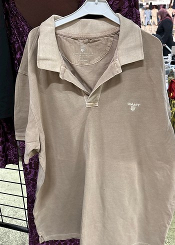 Bej GANT Erkek Keten Uzun Kollu Polo Tişört - Görsel 5