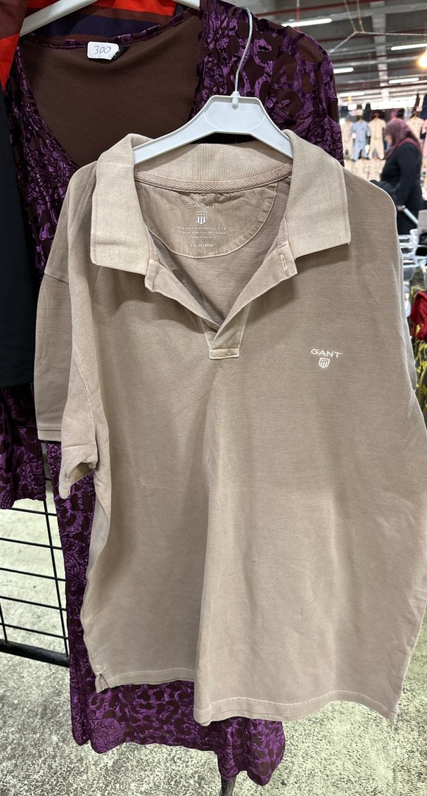 Bej GANT Erkek Keten Uzun Kollu Polo Tişört - Görsel 5