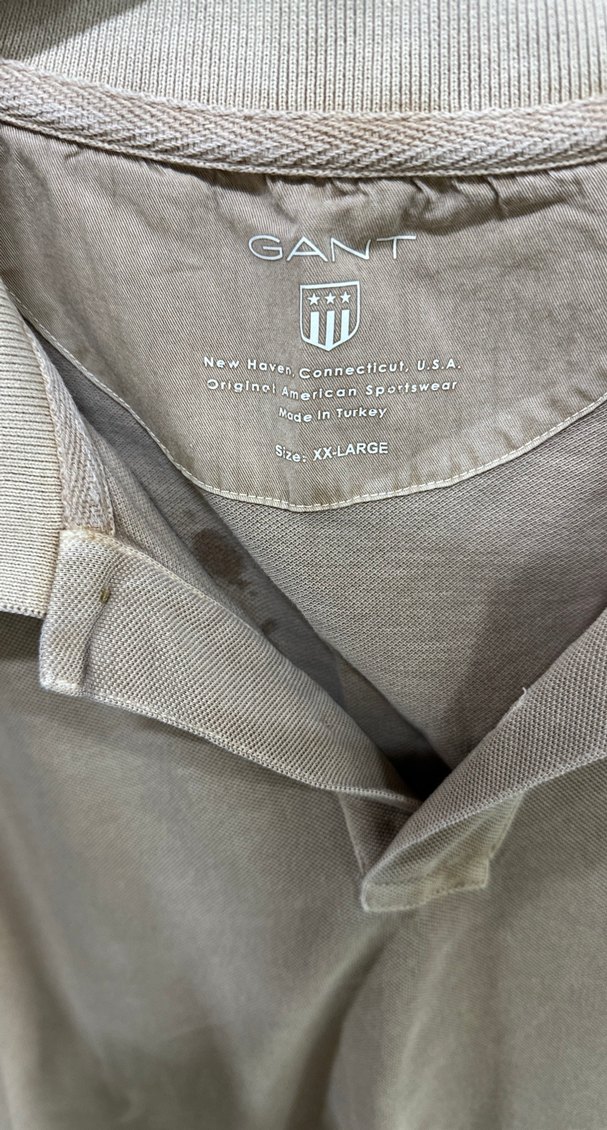 Bej GANT Erkek Keten Uzun Kollu Polo Tişört - Görsel 2