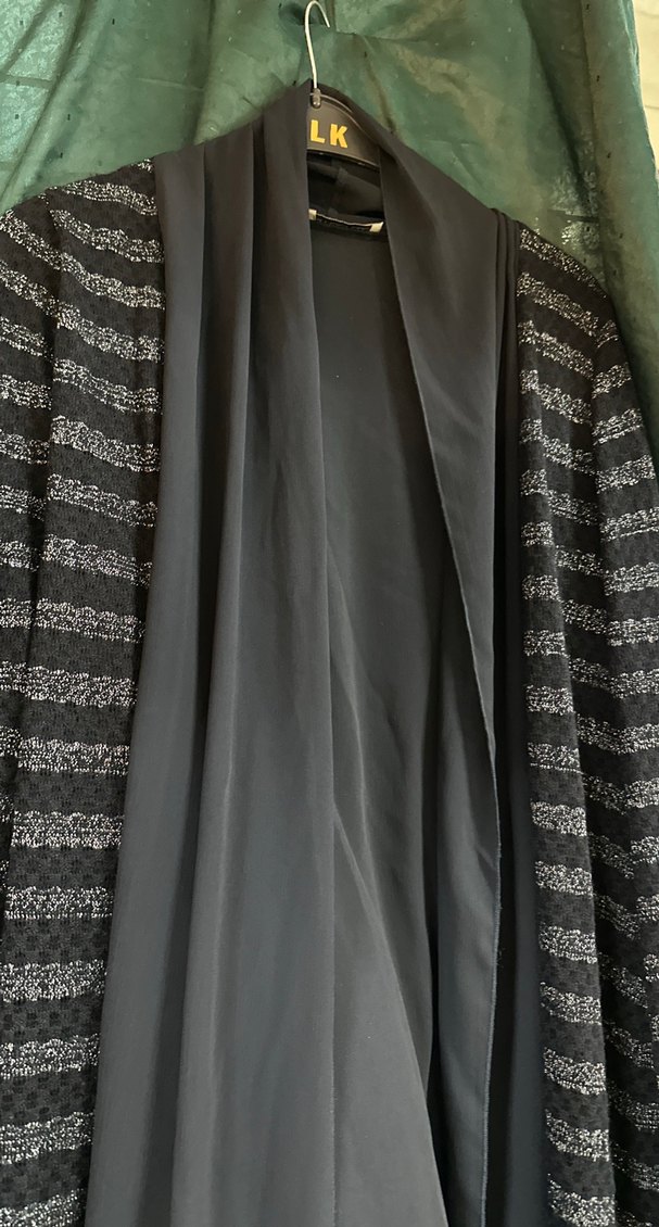 Lacivert Drapeli şal yaka şifon hırka - Görsel 3