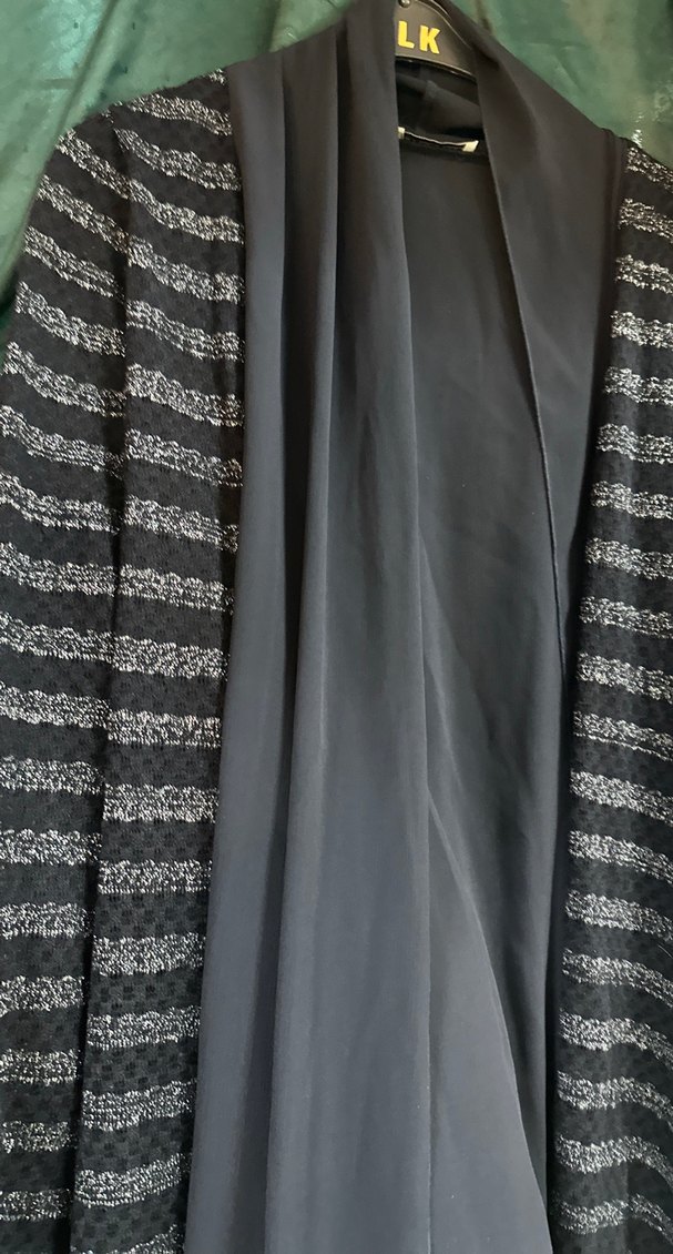 Lacivert Drapeli şal yaka şifon hırka - Görsel 2