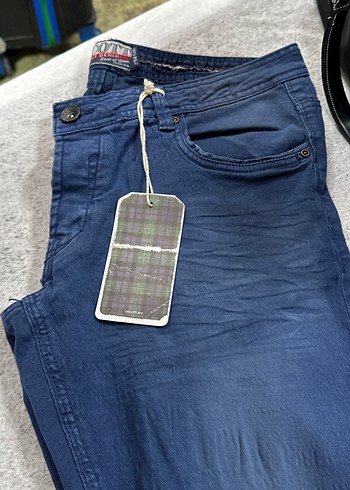 Erkek Mavi Düğmeli Denim Pantolon - Görsel 2