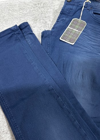Erkek Mavi Düğmeli Denim Pantolon - Görsel 3