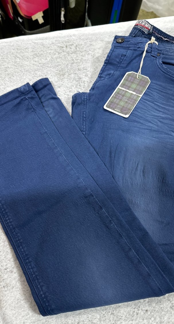 Erkek Mavi Düğmeli Denim Pantolon - Görsel 3