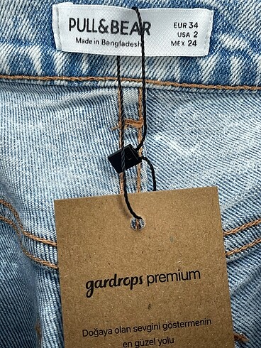 34 Beden mavi Renk Pull and Bear Jean / Kot %70 İndirimli.