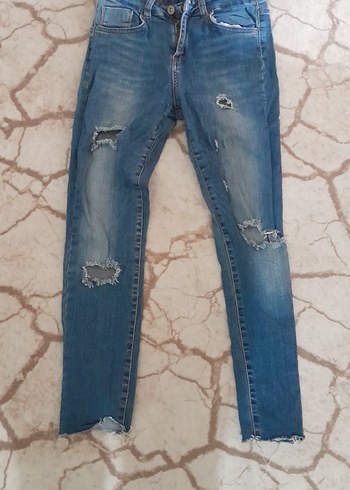 Kadın Mavi Rahat Kesim Kot Pantolon