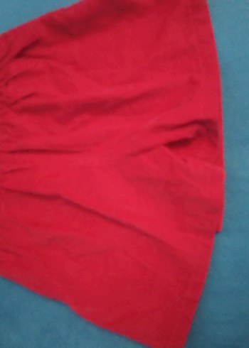 Kız Çocuk Kırmızı Kadife Şort Etek - Görsel 3