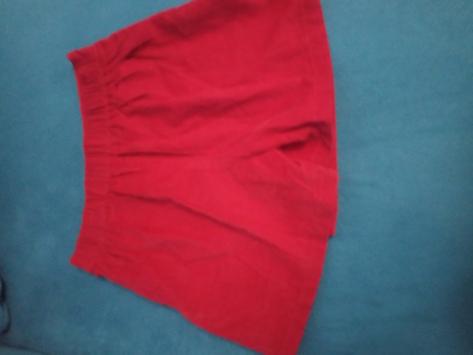 Kız Çocuk Kırmızı Kadife Şort Etek - Görsel 3