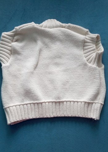 Beyaz Kolsuz Örgü crop süeter - Görsel 3