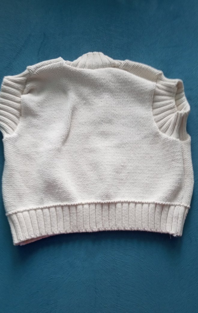 Beyaz Kolsuz Örgü crop süeter - Görsel 3