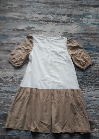 Bej Renkli Uzun Bohem Kadın Elbise - Görsel 2