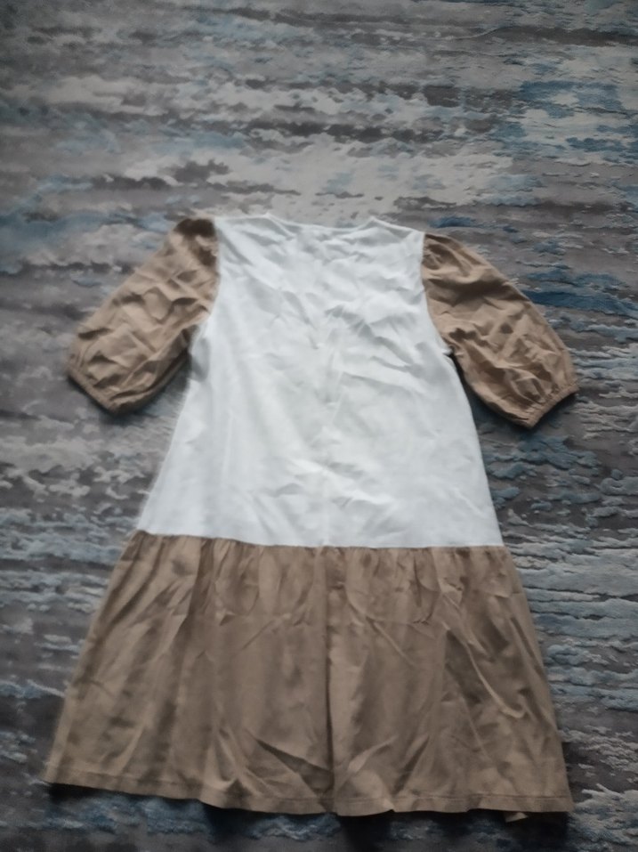 Bej Renkli Uzun Bohem Kadın Elbise - Görsel 2