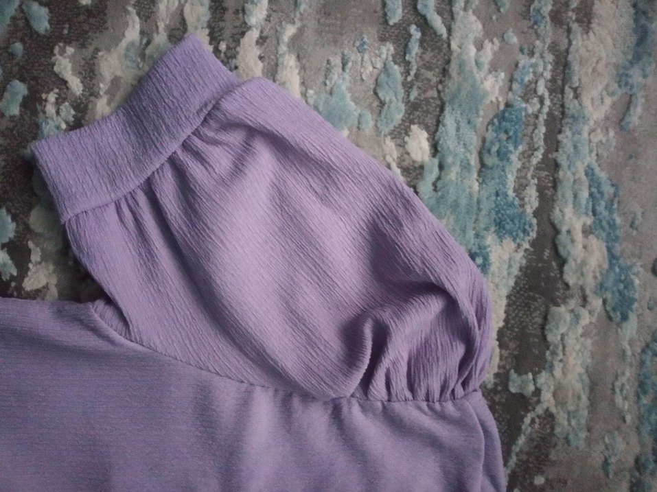 Mor Kısa Kollu Kadın Bluz 38 bedene uyumlu - Görsel 4