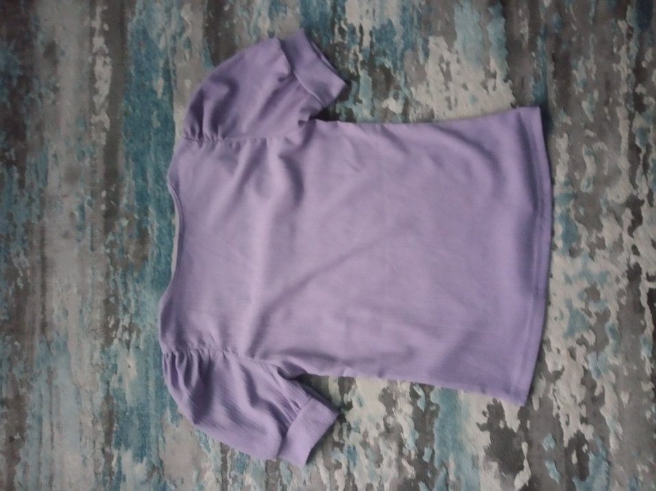 Mor Kısa Kollu Kadın Bluz 38 bedene uyumlu - Görsel 5