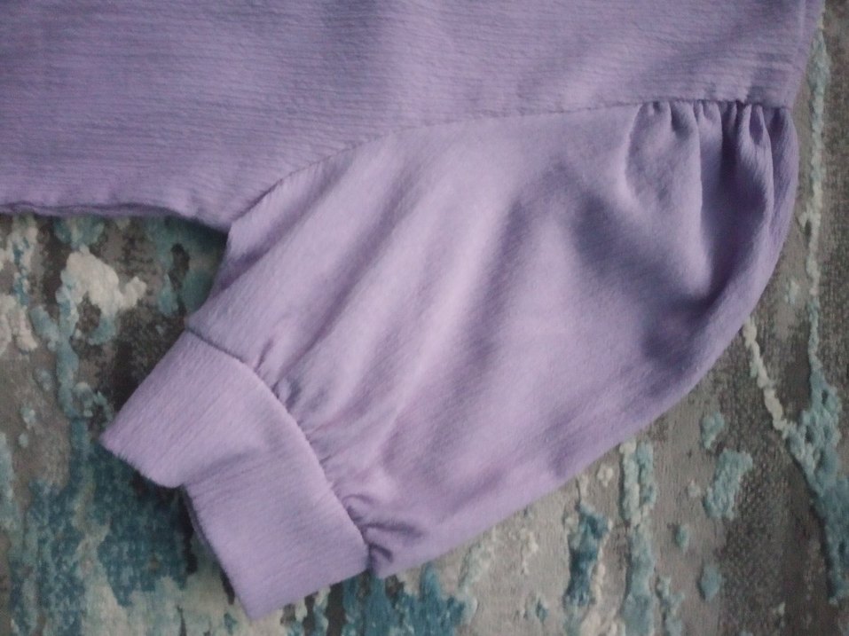 Mor Kısa Kollu Kadın Bluz 38 bedene uyumlu - Görsel 3