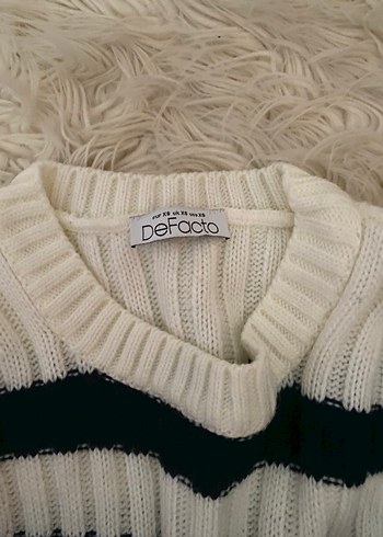 çizgili geniş kazak - Görsel 2