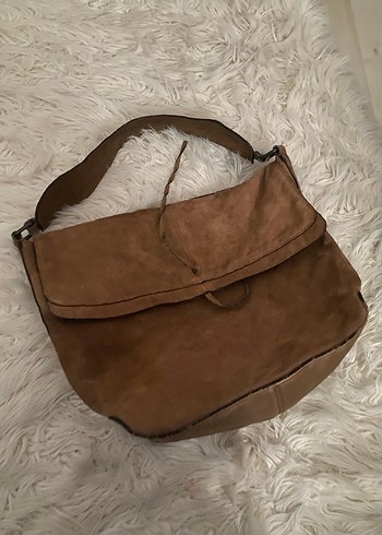 Kahverengi Süet Çanta - Görsel 5
