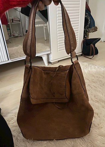 Kahverengi Süet Çanta - Görsel 2