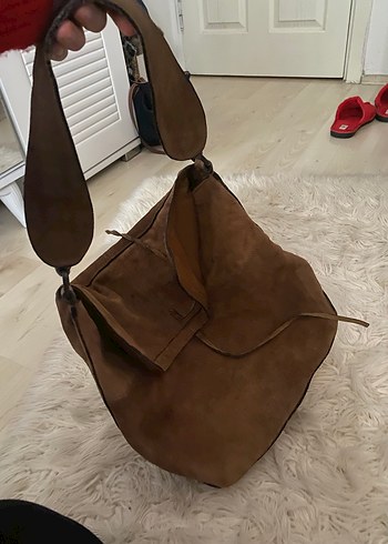 Kahverengi Süet Çanta - Görsel 7