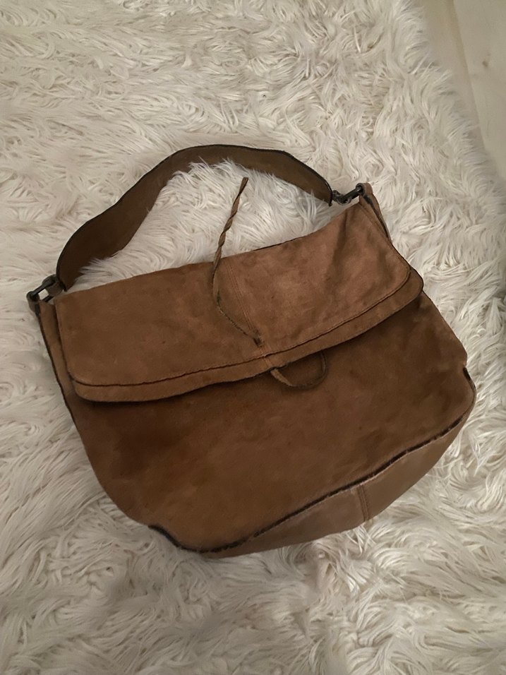 Kahverengi Süet Çanta - Görsel 5